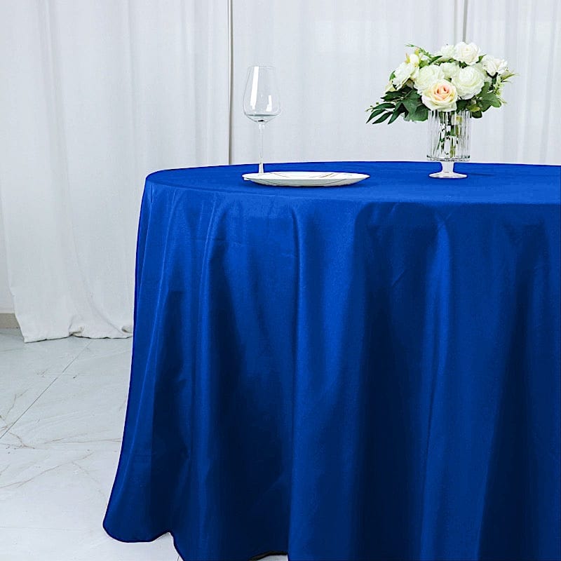 132" Cotton Blend Round Tablecloth for Weddings and Events