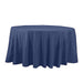 132" Cotton Blend Round Tablecloth for Weddings and Events TAB_COT01_136_NAVY