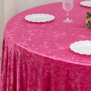 132" Crushed Premium Velvet Round Tablecloth