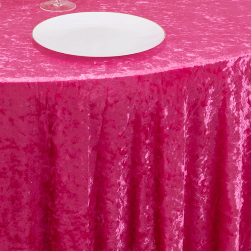 132" Crushed Premium Velvet Round Tablecloth