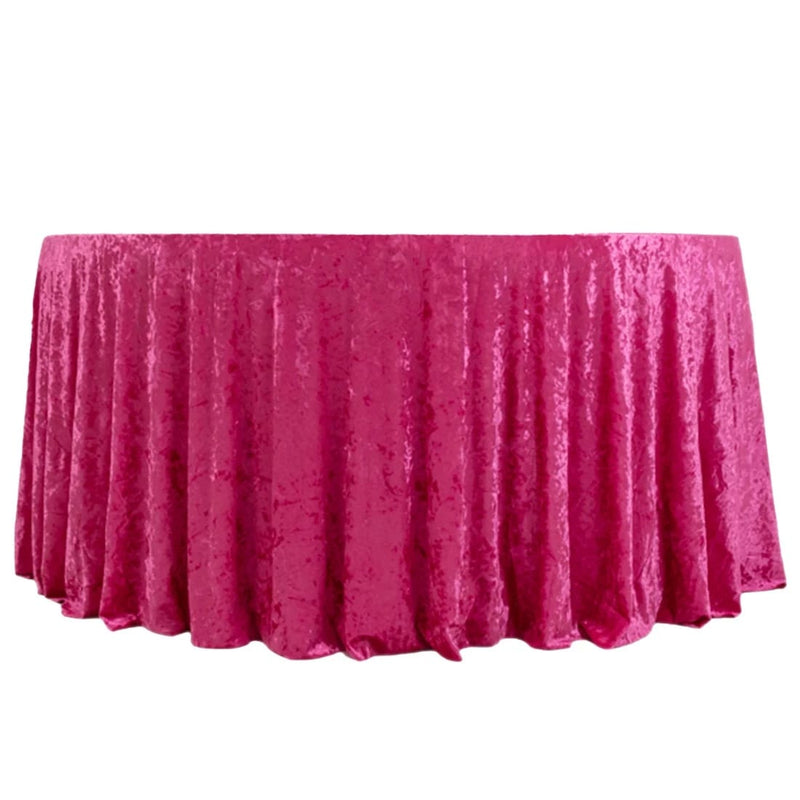 132" Crushed Premium Velvet Round Tablecloth