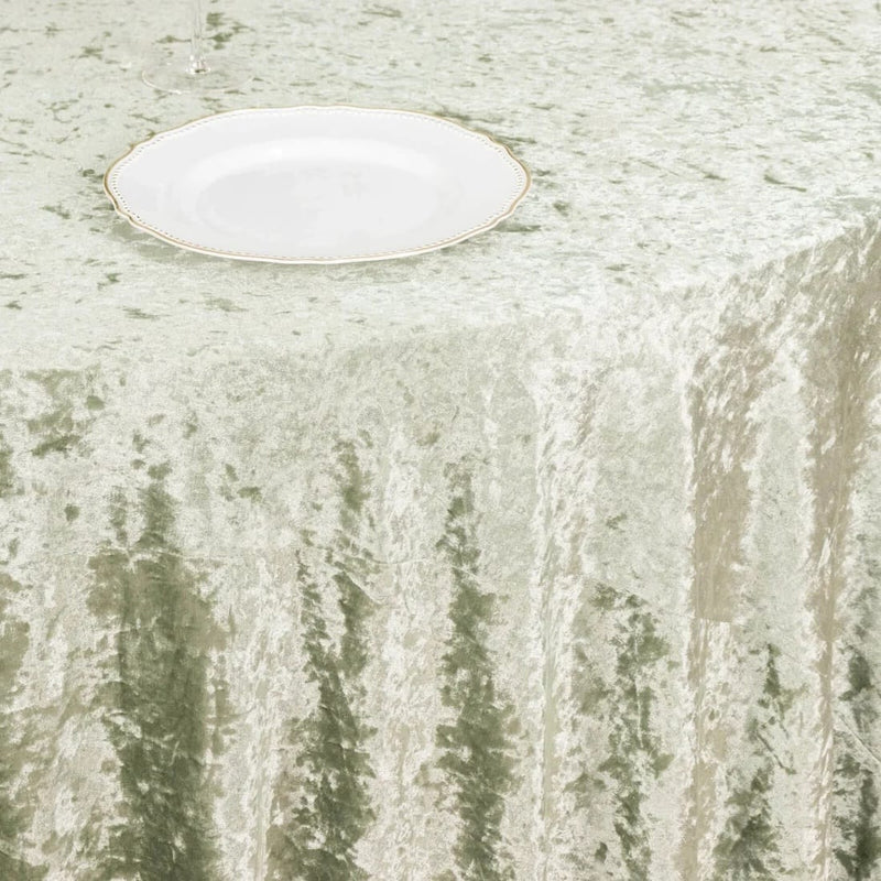 132" Crushed Premium Velvet Round Tablecloth