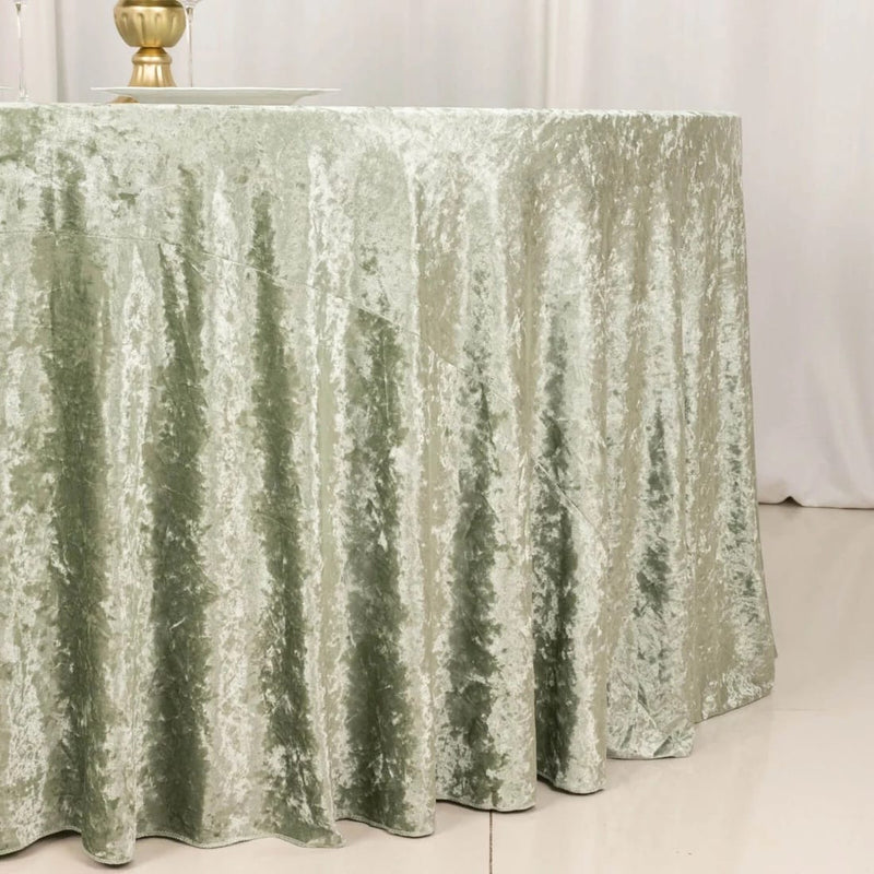 132" Crushed Premium Velvet Round Tablecloth