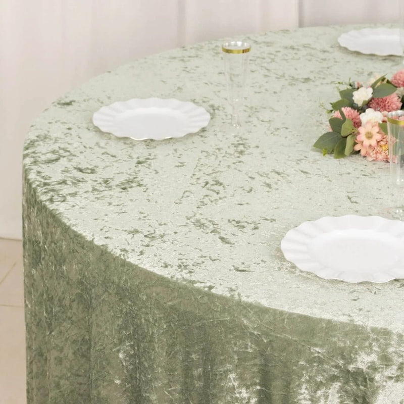 132" Crushed Premium Velvet Round Tablecloth