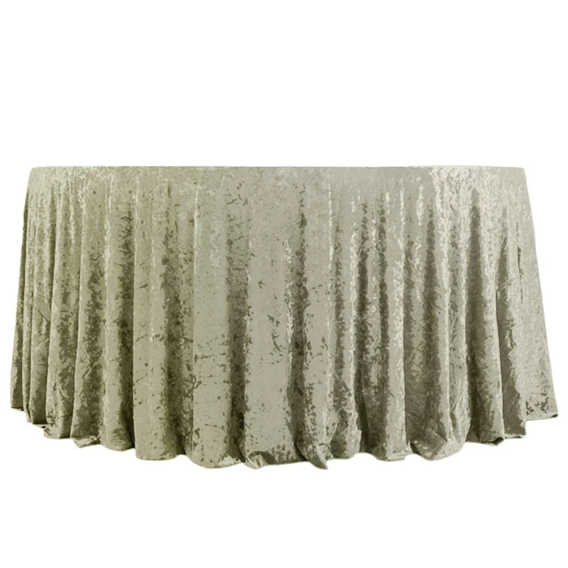132" Crushed Premium Velvet Round Tablecloth