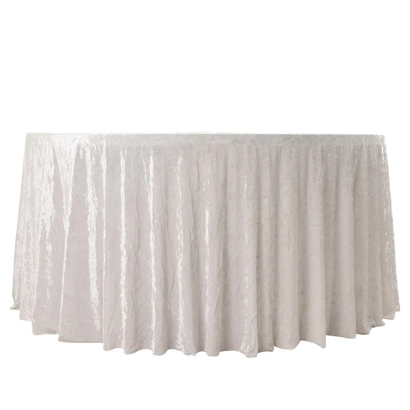 132" Crushed Premium Velvet Round Tablecloth