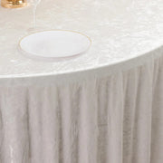 132" Crushed Premium Velvet Round Tablecloth