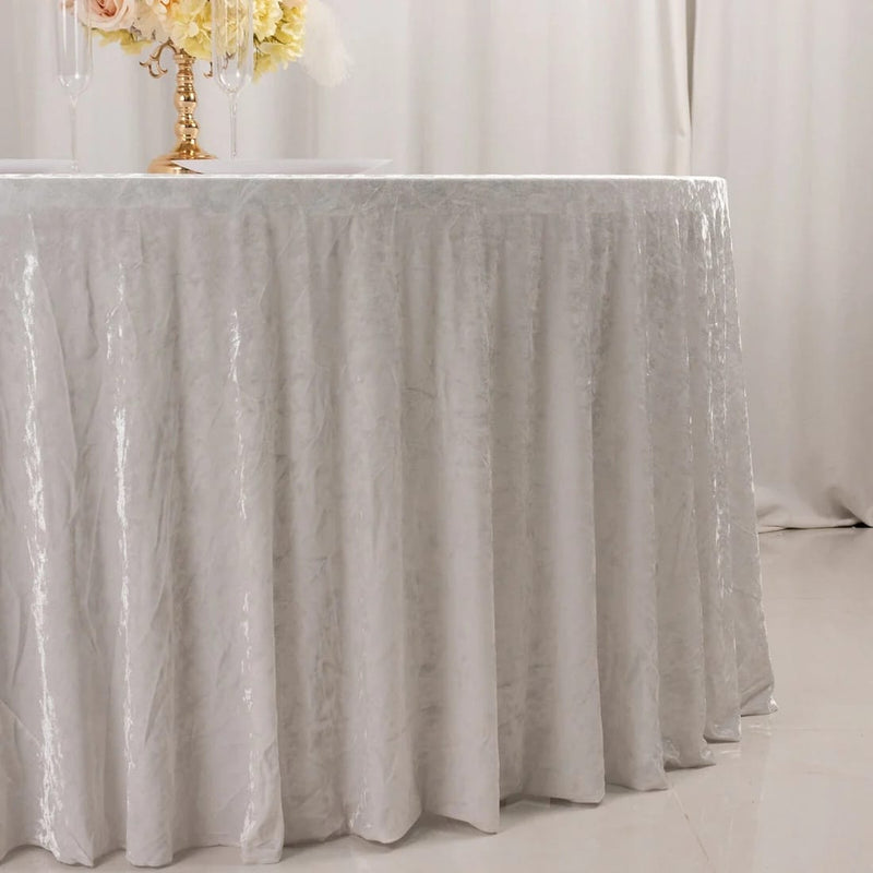 132" Crushed Premium Velvet Round Tablecloth