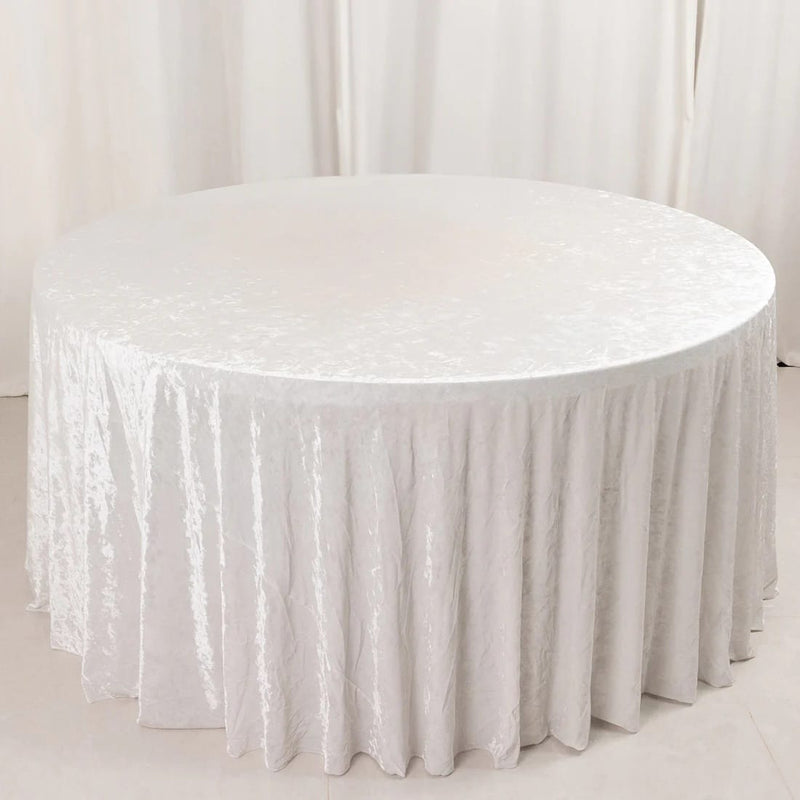 132" Crushed Premium Velvet Round Tablecloth