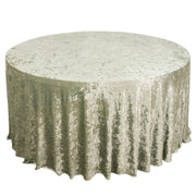 132" Crushed Premium Velvet Round Tablecloth TAB_VEL01_136_SAGE