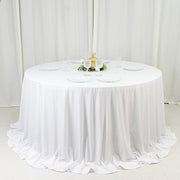 132" Fire Retardant Polyester Scuba Round Tablecloth