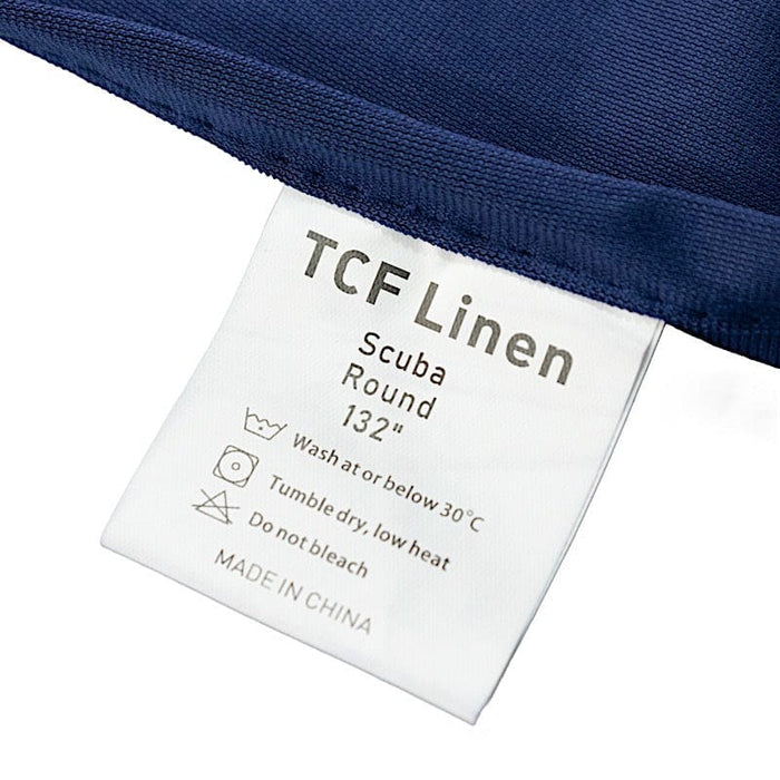 132" Fire Retardant Polyester Scuba Round Tablecloth