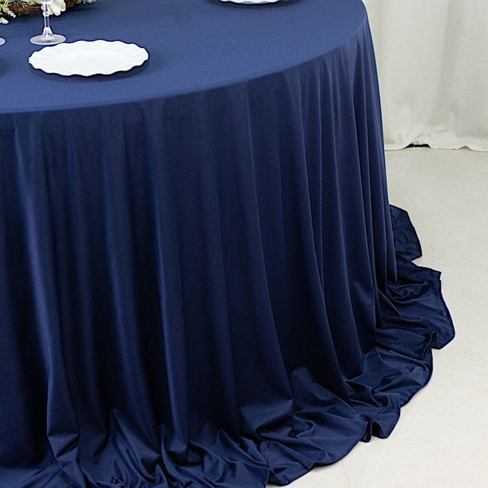 132" Fire Retardant Polyester Scuba Round Tablecloth