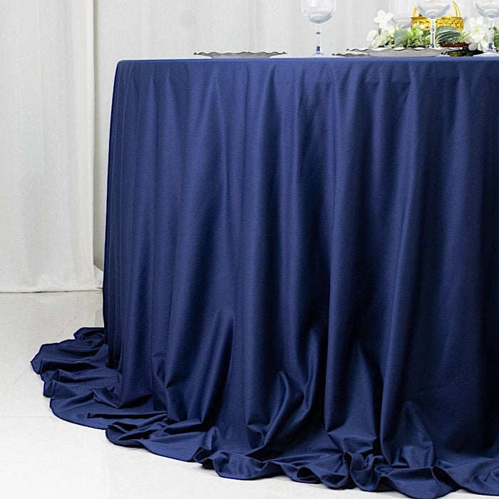 132" Fire Retardant Polyester Scuba Round Tablecloth