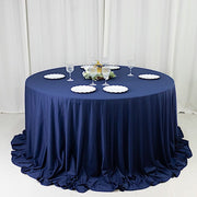 132" Fire Retardant Polyester Scuba Round Tablecloth