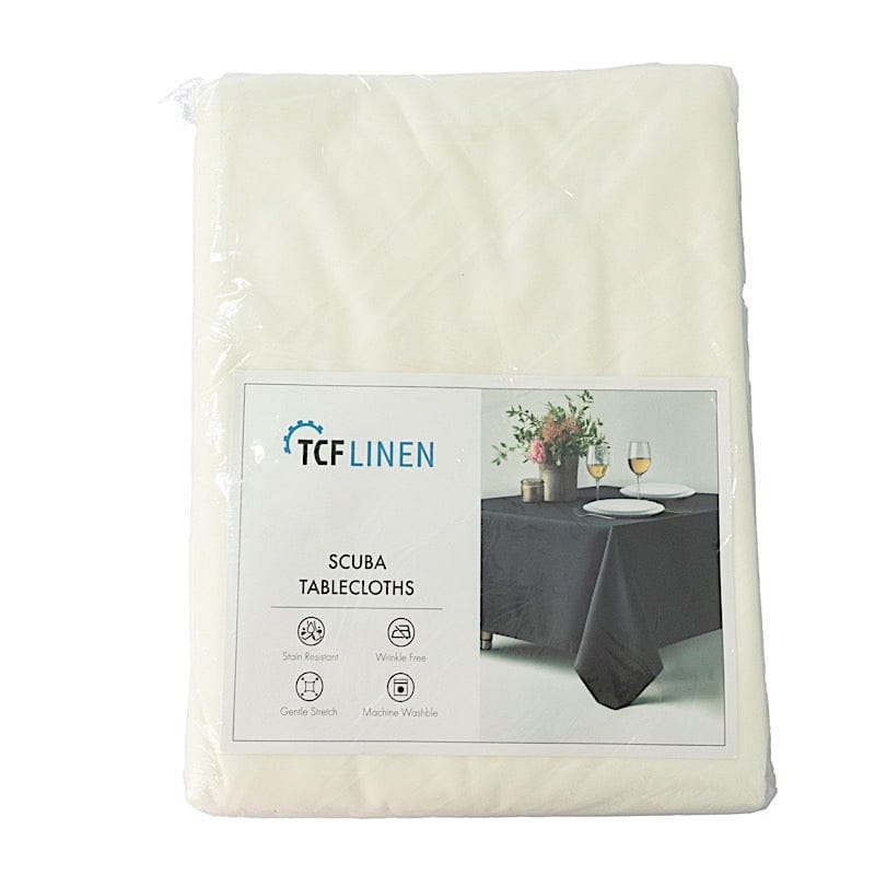 132" Fire Retardant Polyester Scuba Round Tablecloth
