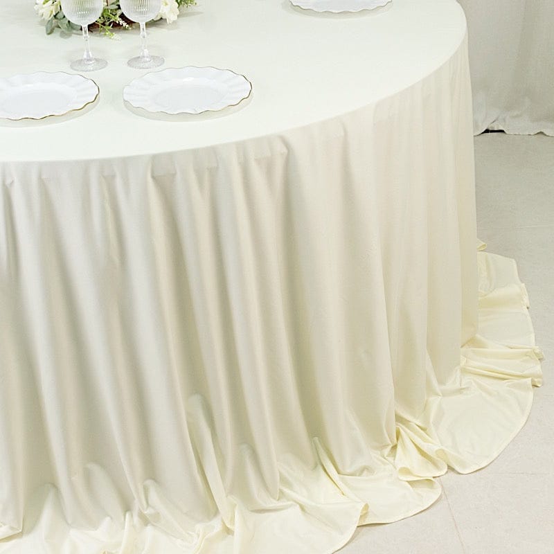 132" Fire Retardant Polyester Scuba Round Tablecloth