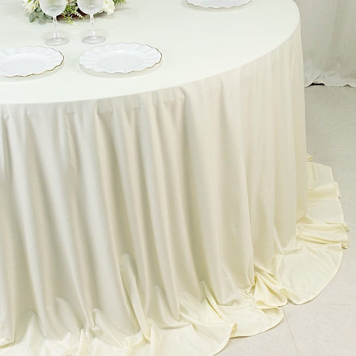 132" Fire Retardant Polyester Scuba Round Tablecloth