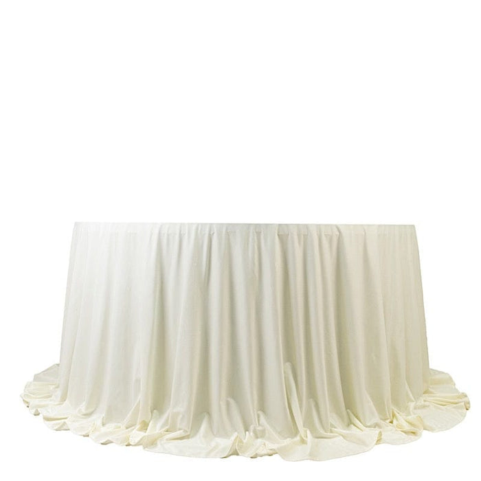 132" Fire Retardant Polyester Scuba Round Tablecloth
