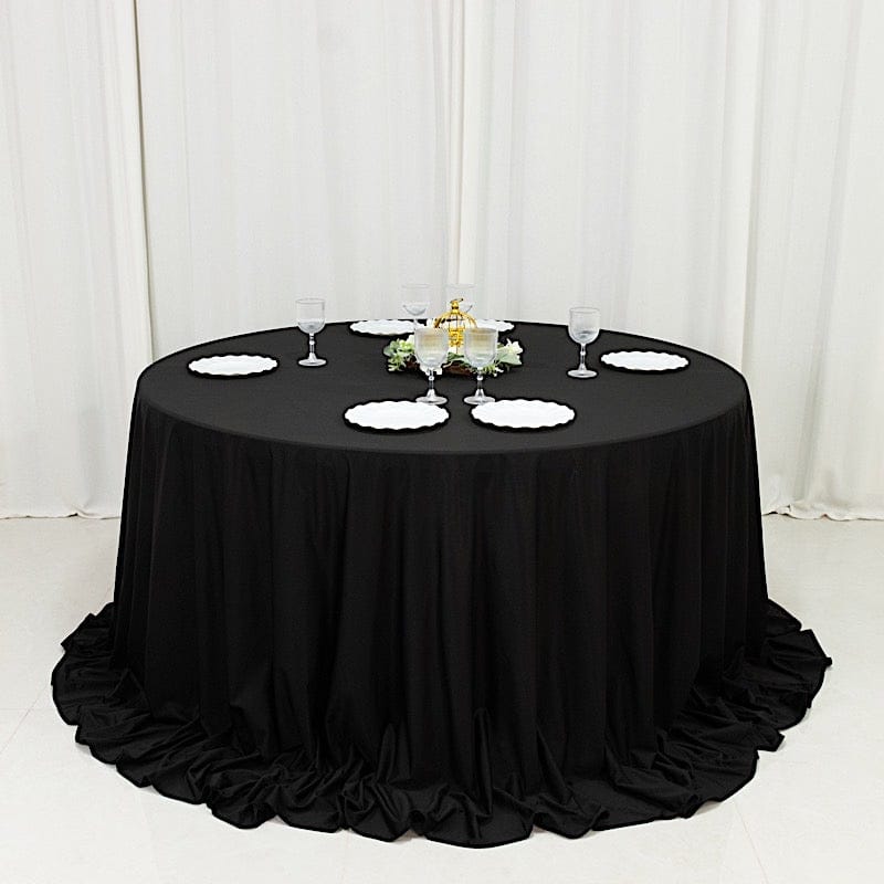 132" Fire Retardant Polyester Scuba Round Tablecloth