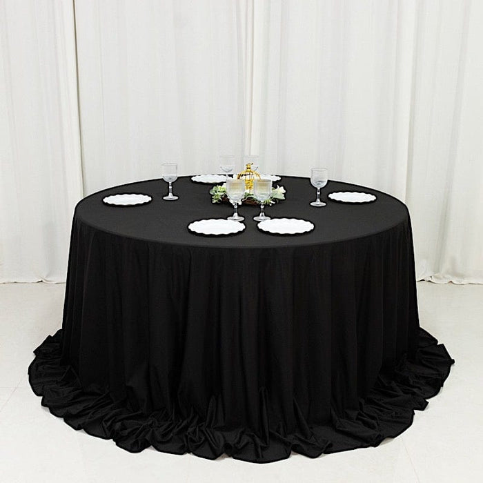 132" Fire Retardant Polyester Scuba Round Tablecloth
