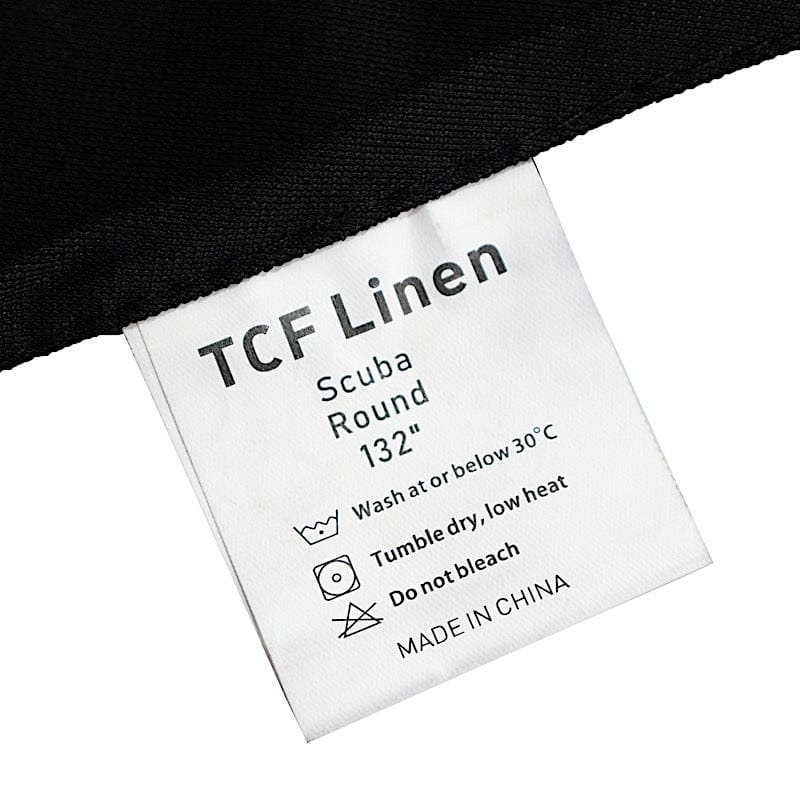 132" Fire Retardant Polyester Scuba Round Tablecloth