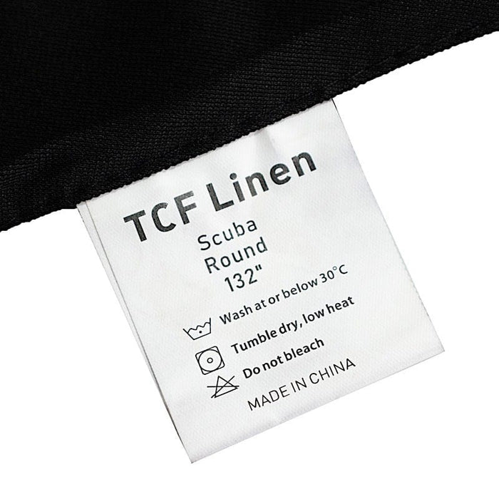 132" Fire Retardant Polyester Scuba Round Tablecloth