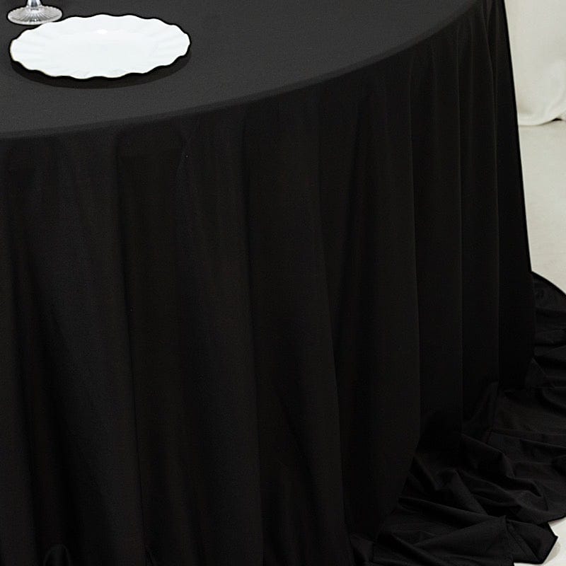 132" Fire Retardant Polyester Scuba Round Tablecloth