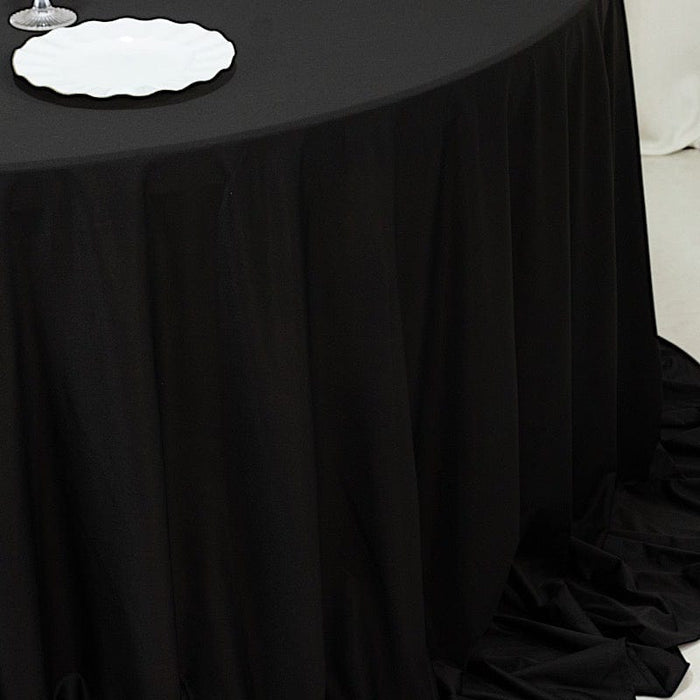 132" Fire Retardant Polyester Scuba Round Tablecloth