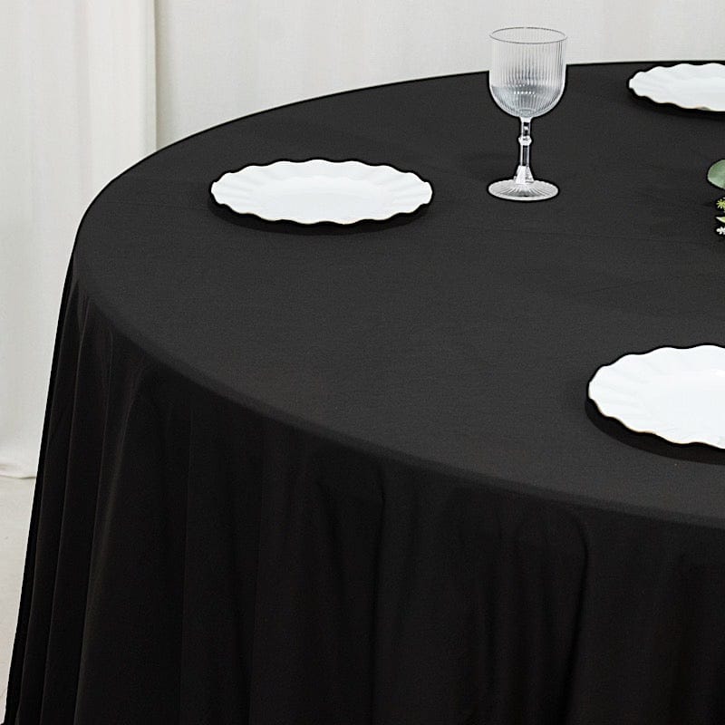 132" Fire Retardant Polyester Scuba Round Tablecloth