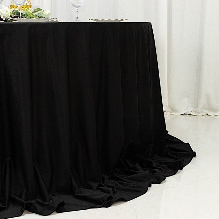 132" Fire Retardant Polyester Scuba Round Tablecloth