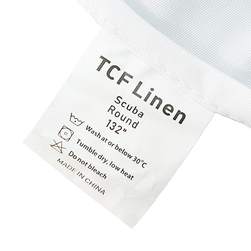 132" Fire Retardant Polyester Scuba Round Tablecloth