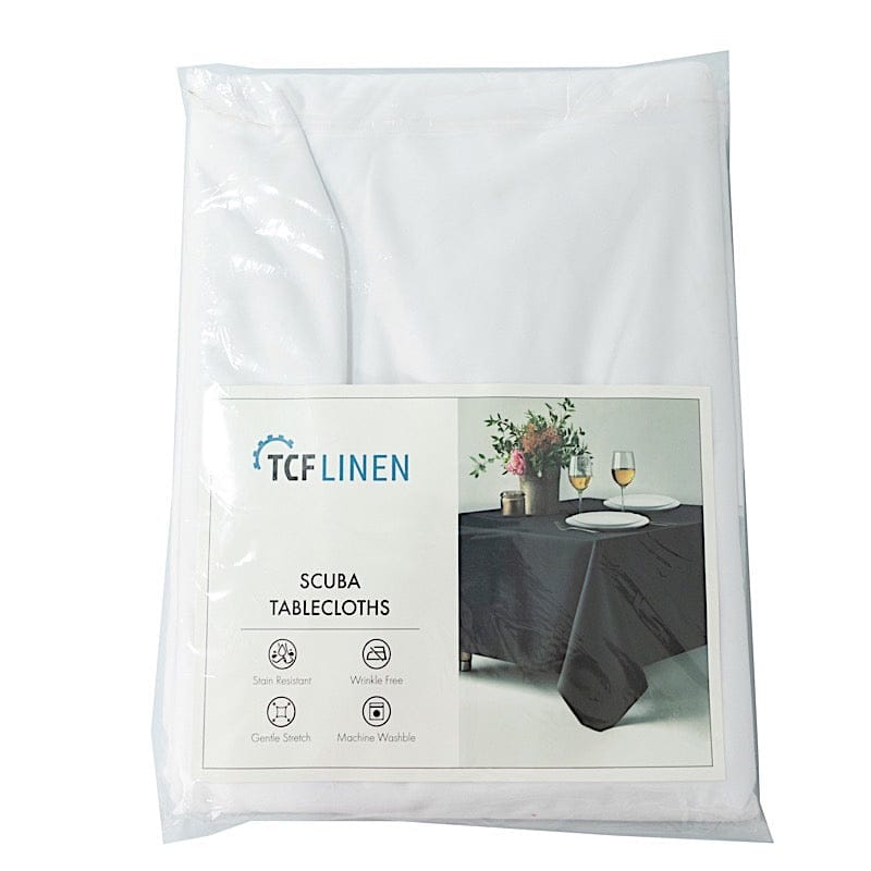132" Fire Retardant Polyester Scuba Round Tablecloth