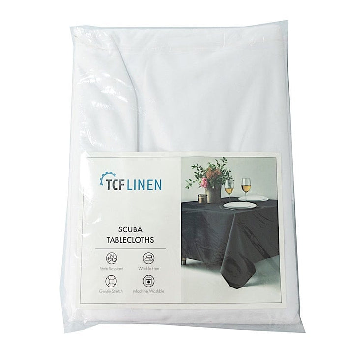 132" Fire Retardant Polyester Scuba Round Tablecloth