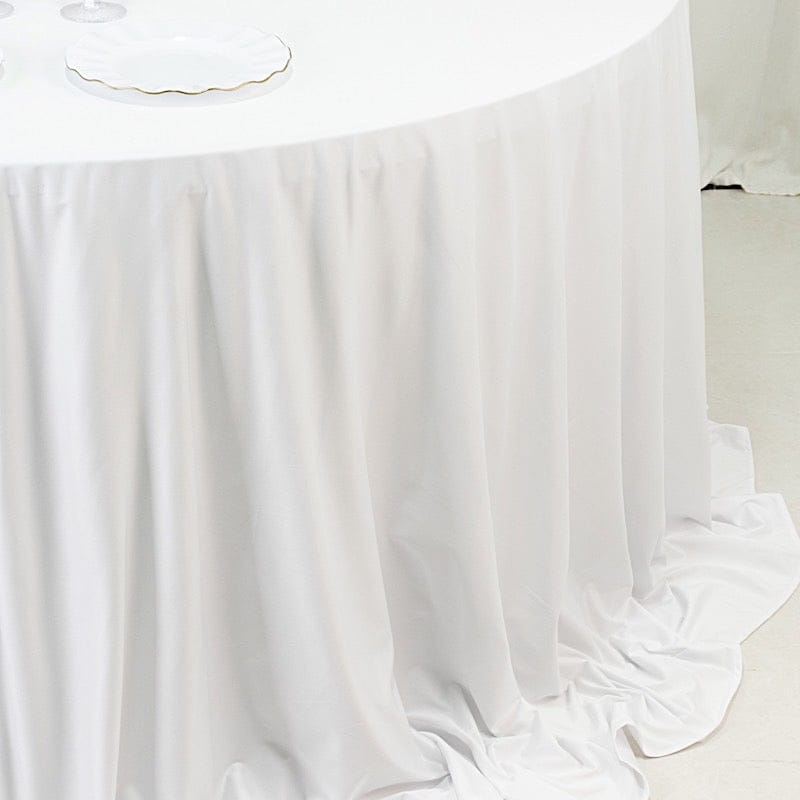132" Fire Retardant Polyester Scuba Round Tablecloth