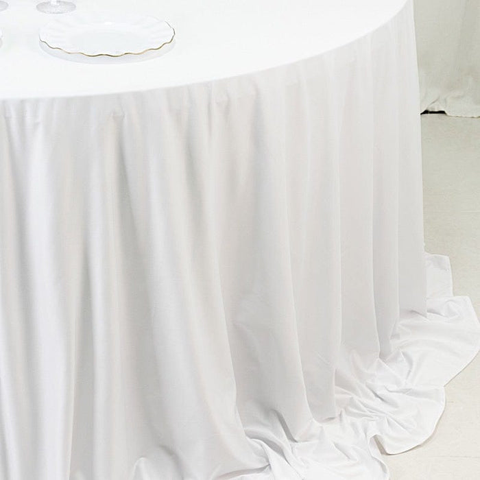 132" Fire Retardant Polyester Scuba Round Tablecloth