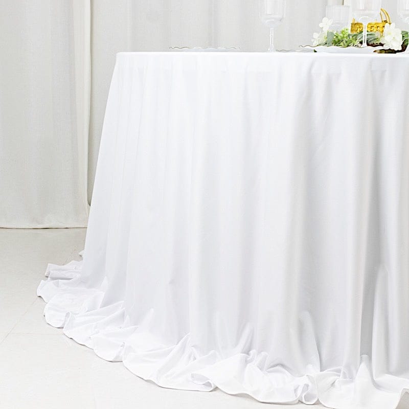132" Fire Retardant Polyester Scuba Round Tablecloth