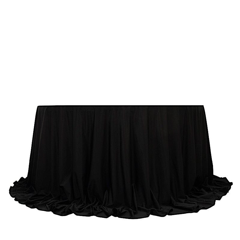 132" Fire Retardant Polyester Scuba Round Tablecloth TAB_SCUBA_IFR_136_BLK