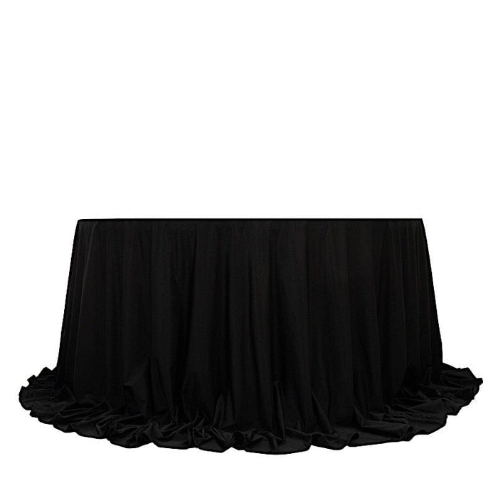 132" Fire Retardant Polyester Scuba Round Tablecloth TAB_SCUBA_IFR_136_BLK
