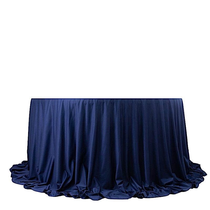 132" Fire Retardant Polyester Scuba Round Tablecloth TAB_SCUBA_IFR_136_NAVY