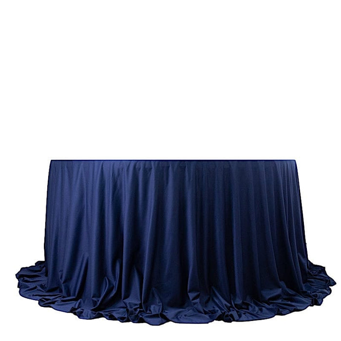 132" Fire Retardant Polyester Scuba Round Tablecloth TAB_SCUBA_IFR_136_NAVY