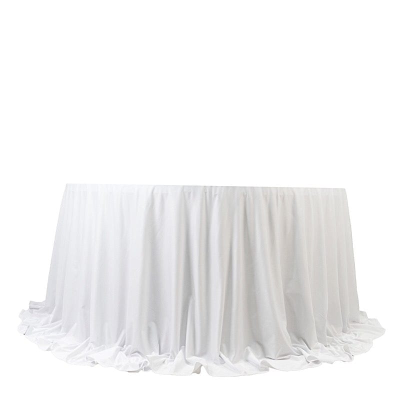 132" Fire Retardant Polyester Scuba Round Tablecloth TAB_SCUBA_IFR_136_WHT