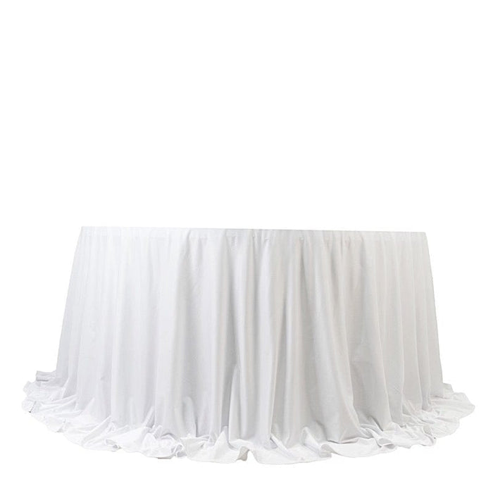 132" Fire Retardant Polyester Scuba Round Tablecloth TAB_SCUBA_IFR_136_WHT