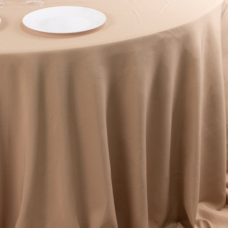 132" Premium Polyester Round Tablecloth Wedding Party Table Linens