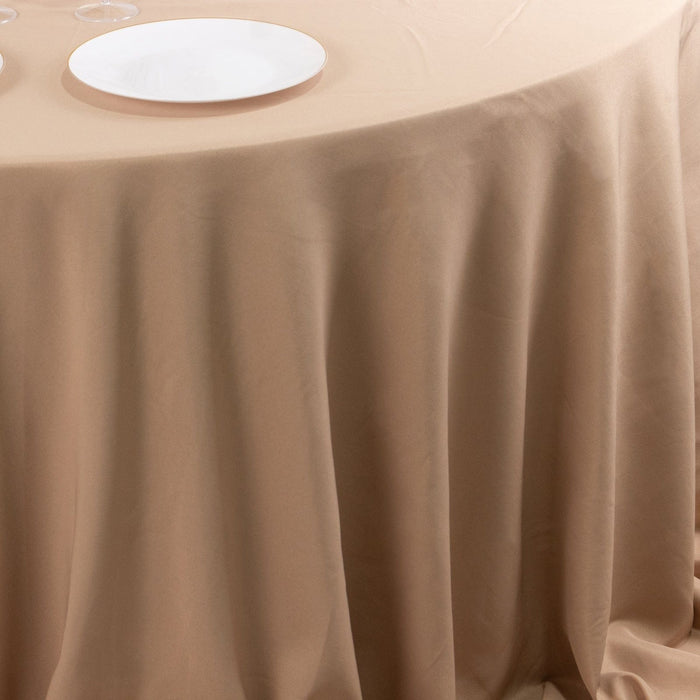 132" Premium Polyester Round Tablecloth Wedding Party Table Linens