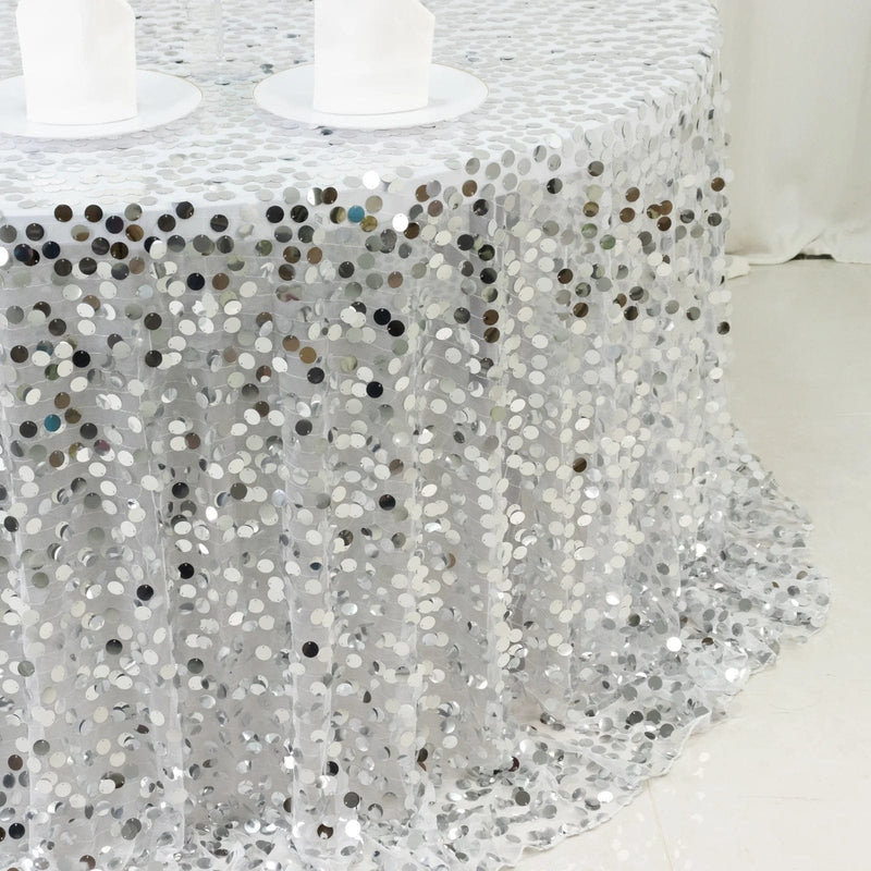 132" Large Payette Sequin Round Tablecloth