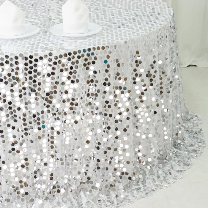 132" Large Payette Sequin Round Tablecloth