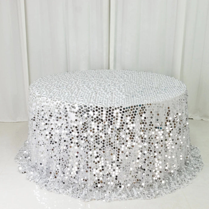 132" Large Payette Sequin Round Tablecloth