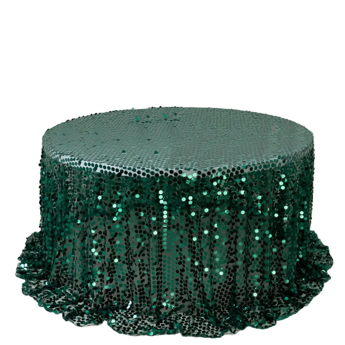 132" Large Payette Sequin Round Tablecloth TAB_71_136_HUNT