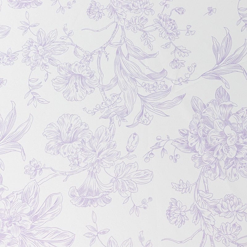 132" Polyester Round Tablecloth for Weddings and Events - French Toile Pattern